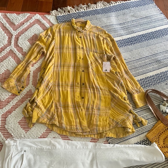 Free People • Plaid Tie Side Top - Picture 4 of 8